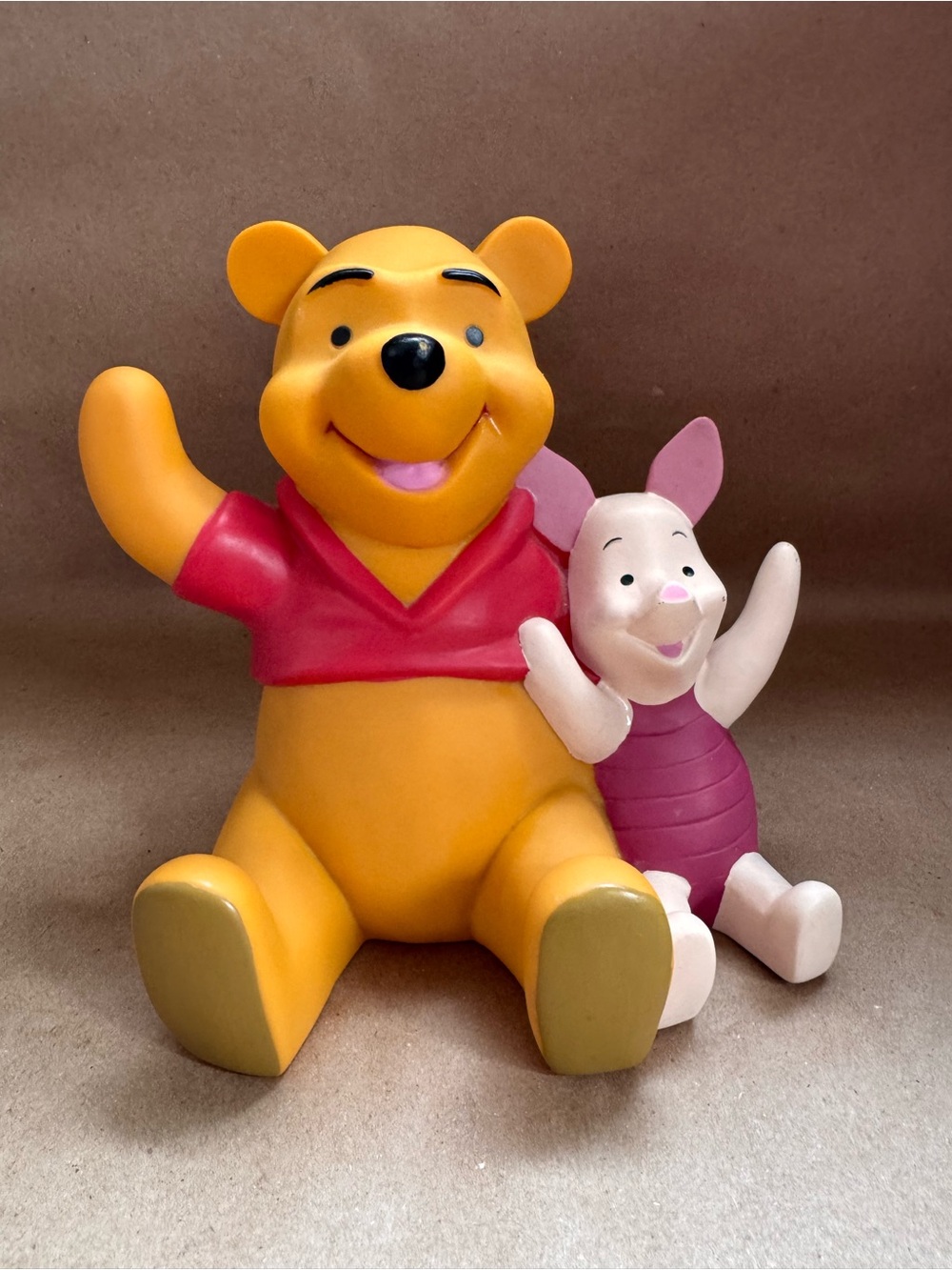 Vintage Winnie The Pooh and Piglet Molded Plastic Money Box